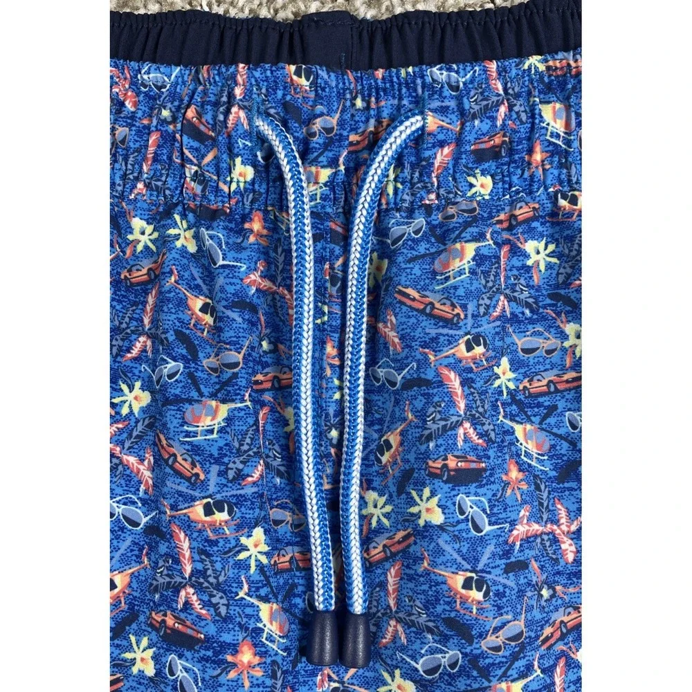 Peter Millar Swim Trunks‎ Men's XL Sunglasses Sports Car Helicopter Blue Print
